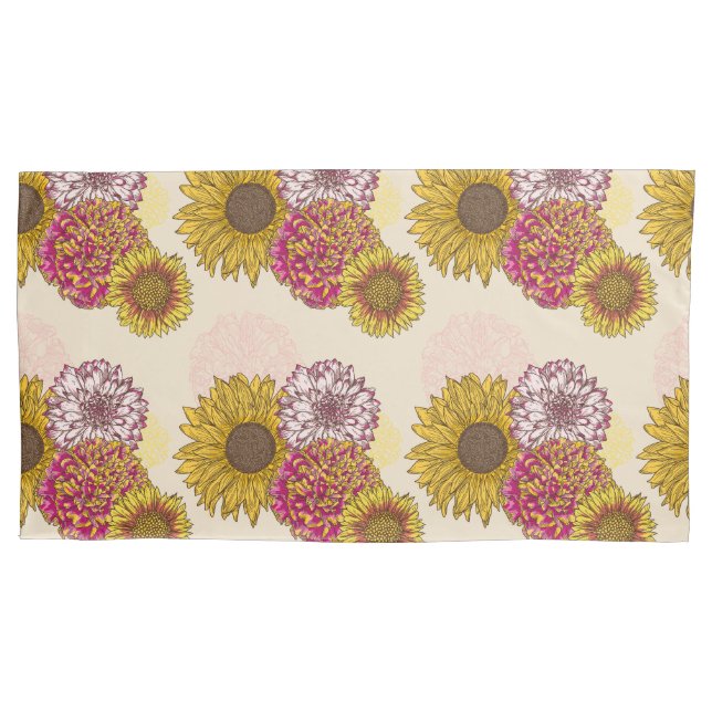 Funda De Cojín Flores de sol, crisantemo, floral de naciones (Anverso)