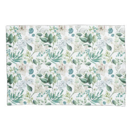 Funda De Cojín Flores Florales Blancas Vegetación Eucalipto Elega