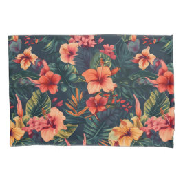 Funda De Cojín Flores Hibiscus, Patrón Floral Tropical