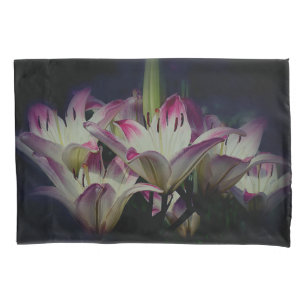 Funda De Cojín Flores Lirio Blanca Y Roja