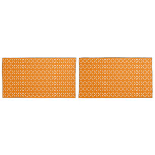 Funda De Cojín Flores modernas y chic naranja y blanco
