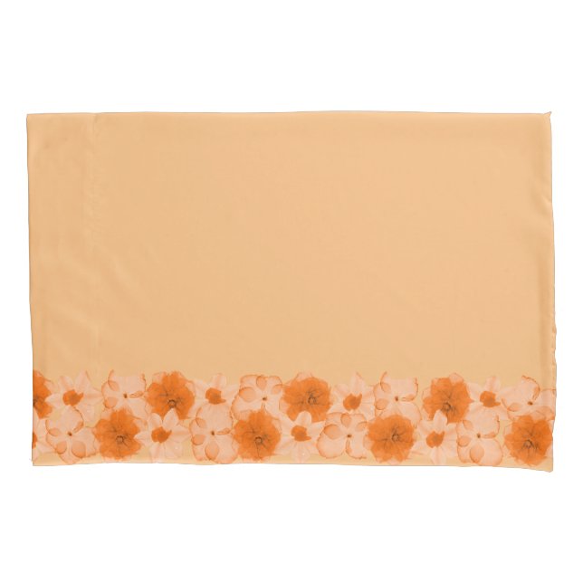 Funda De Cojín Flores naranjas (Anverso)