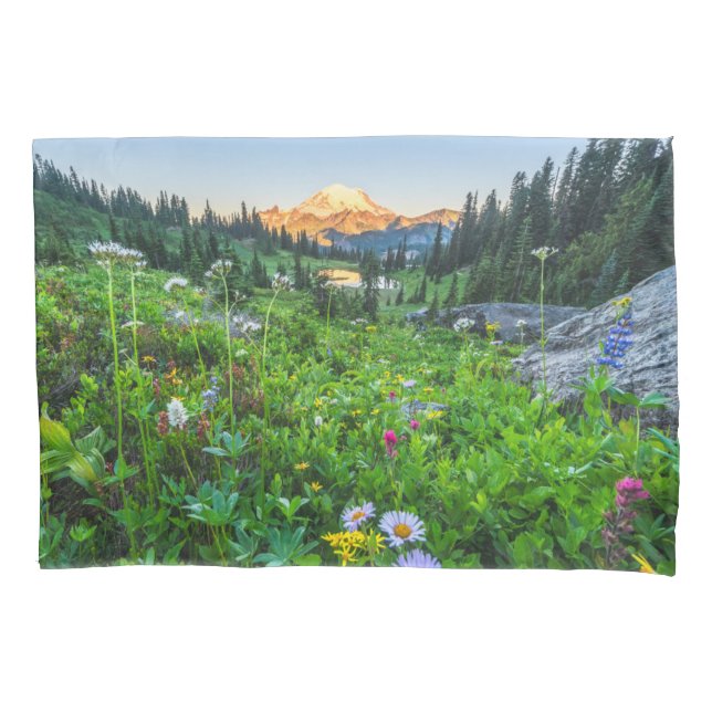 Funda De Cojín Flores | Parque nacional Monte Rainier (Anverso)