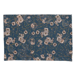 Funda De Cojín Flores pequeñas patrón azul claro