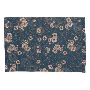 Funda De Cojín Flores pequeñas patrón azul claro