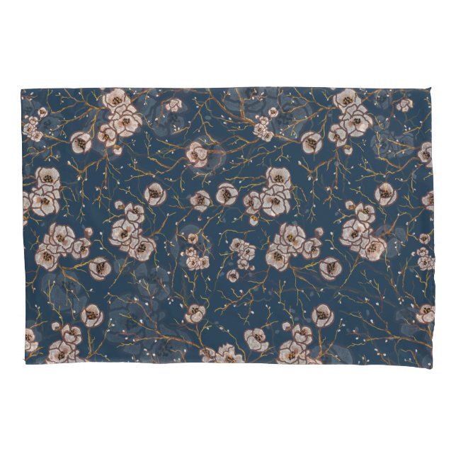 Funda De Cojín Flores pequeñas patrón azul claro (Anverso-izquierdo)