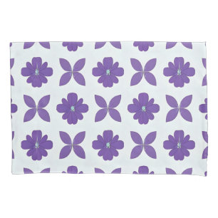Funda De Cojín Flores púrpuras con fondo claro