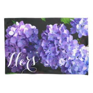 Funda De Cojín Flores púrpuras elegantes hortensias de flores púr