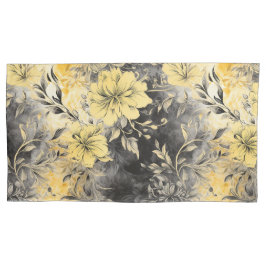 Funda De Cojín Flores radiantes: amarillo y negro