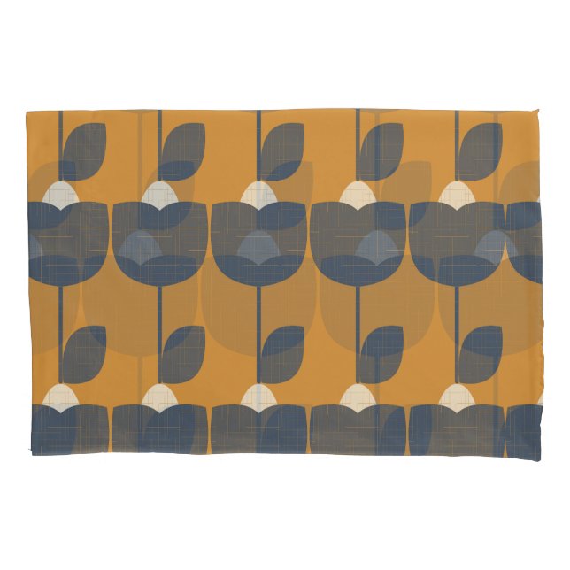 Funda De Cojín Flores Retro Modernas: Geométricas Escandinavas. (Anverso)