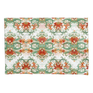 Funda De Cojín Flores rojas estilo chino ornamental