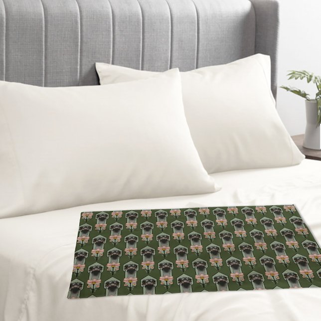 Funda De Cojín Flores Rosa Avestruz Verde Oliva Art Déco (Subido por el creador)