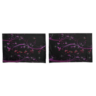 Funda De Cojín Flores rosadas calientes