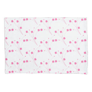 Funda De Cojín Flores rosadas de búbblegum, impresión floral pequ