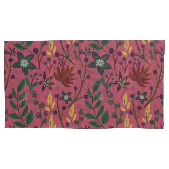 Funda De Cojín Flores rosadas sin costuras florales, ramas de flo (Anverso-izquierdo)