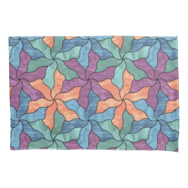 Funda De Cojín Flores Tesselladas de vidrio templado (Anverso)