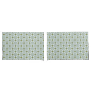 Funda De Cojín Flores u ojos - verde neutro