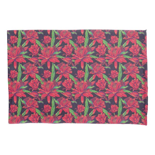 Funda De Cojín Flores y colibríes (Anverso-izquierdo)