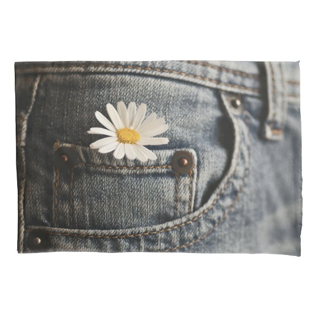 Funda De Cojín Flowers | Daisy in Jeans Pocket (Anverso)