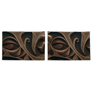 Funda De Cojín Flujo Botánico Dorado Elegante