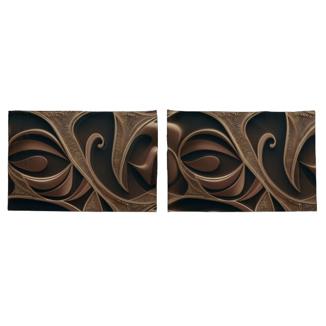 Funda De Cojín Flujo Botánico Dorado Elegante   (Reverso-Set)