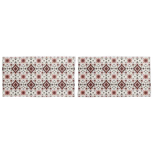 Funda De Cojín Folk Diamond Cross Stitch Seamless Pattern (Anverso - Set)