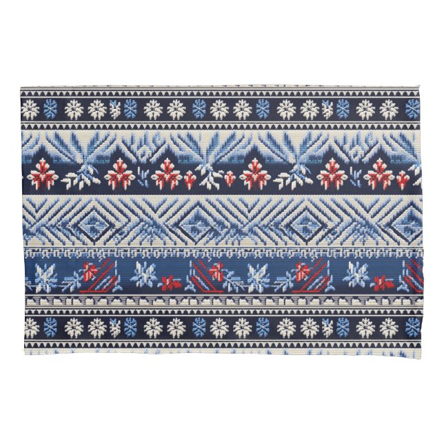Funda De Cojín Folk Embroidery Stripe Pattern (Anverso)