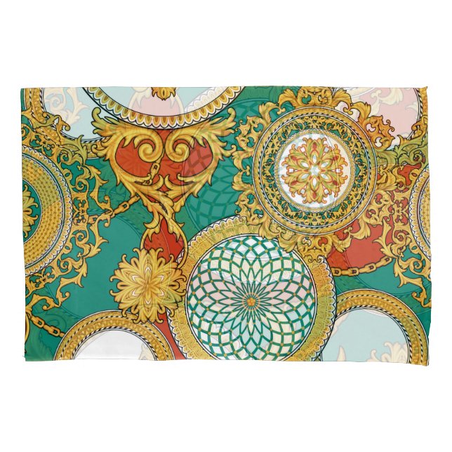 Funda De Cojín Fondo árabe elegante dorado (Anverso)