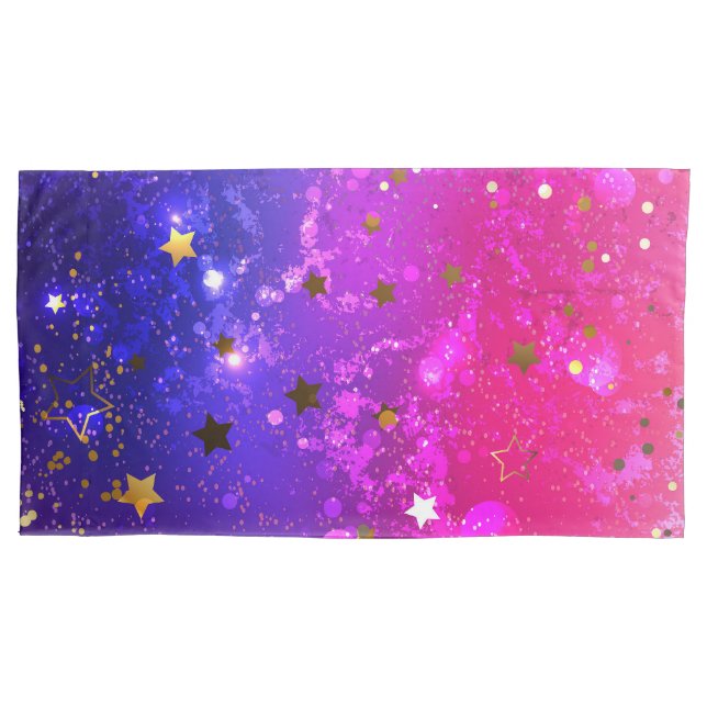 Funda De Cojín Fondo azul rosa brillante (Anverso-izquierdo)