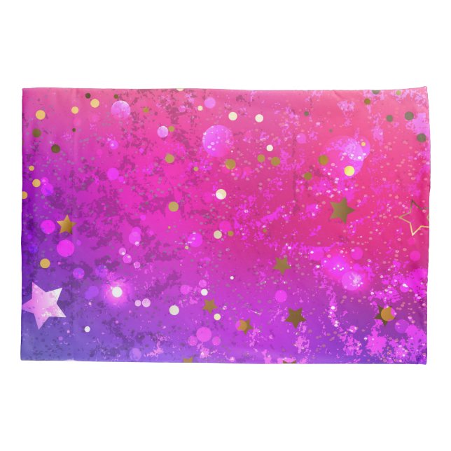 Funda De Cojín Fondo azul rosa brillante (Reverso)