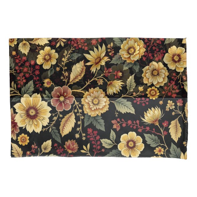 Funda De Cojín Fondo de flores para almohada  (Anverso)