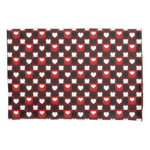 Funda De Cojín Fondo de patrón de corazón rojo sin costuras