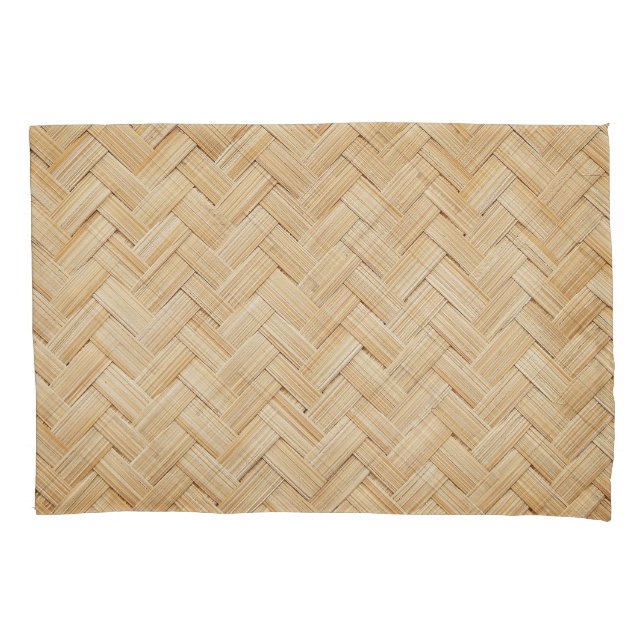 Funda De Cojín Fondo De Textura Resumen De Bambú Tejido. (Anverso)