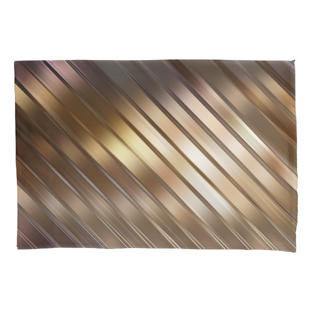 Funda De Cojín Fondo diagonal de oro abstracto y elegante. (Anverso)