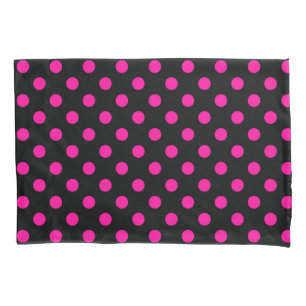 Funda De Cojín Fondo negro con lunares rosas
