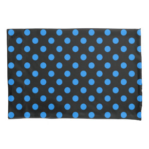 Funda De Cojín Fondo negro lunares azules