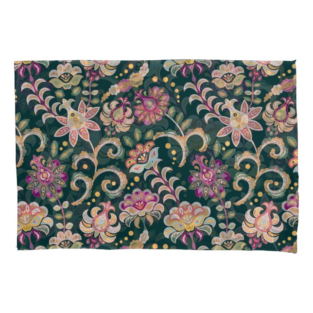 Funda De Cojín Fondo Oscuro Rosa Floral Sin Precedentes (Anverso)