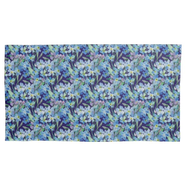 Funda De Cojín Forget me not flora (Anverso-izquierdo)