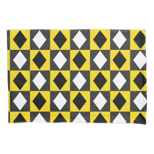 Funda De Cojín Forma de diamante Rhombus blanco amarillo