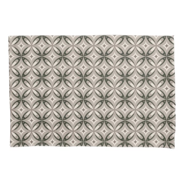 Funda De Cojín Formas circulares retro beige y marrón (Anverso-izquierdo)
