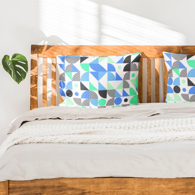 Funda De Cojín Formas geométricas de menta azul modernas (Subido por el creador)