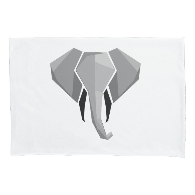 Funda De Cojín Formas simples Geometría Cabeza elefante (Anverso)