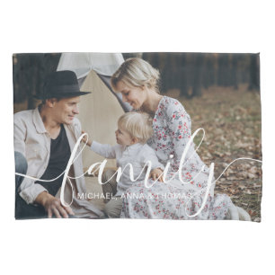 Funda De Cojín Foto de familia Personalizado con nombre personali