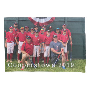Funda De Cojín Foto del equipo de béisbol de Cooperstown NY Entre