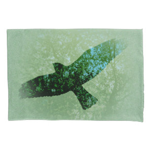 Funda De Cojín Foto transparente de árboles verdes de cuerdas neg
