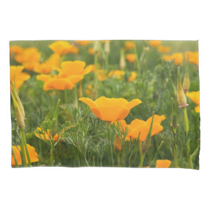 Funda De Cojín Fotografía de parches de amapola de California