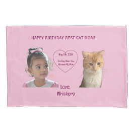 Funda De Cojín Fotos de Feliz Cumpleaños a Mamá Gata 