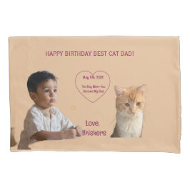 Funda De Cojín Fotos de Feliz Cumpleaños Papá Gato 