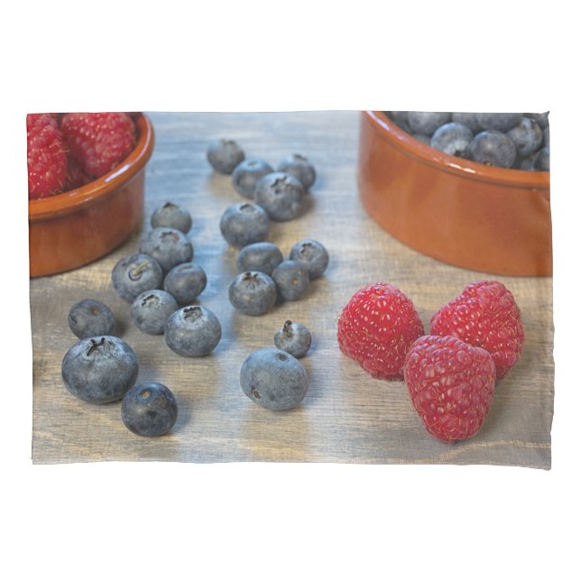 Funda De Cojín Frambuesas y arándanos (Anverso)