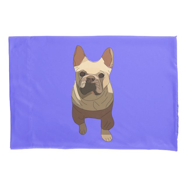 Funda De Cojín French Bulldog, Lavender Purple (Anverso)